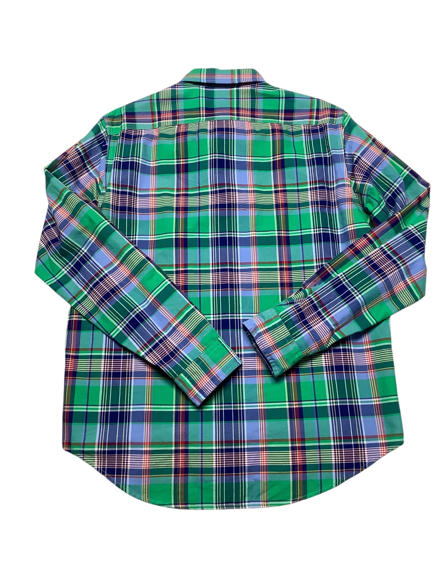 Polo Ralph Lauren Mens Classic fit Short Sleeve Button-Up Shirt XXL Green Plaid