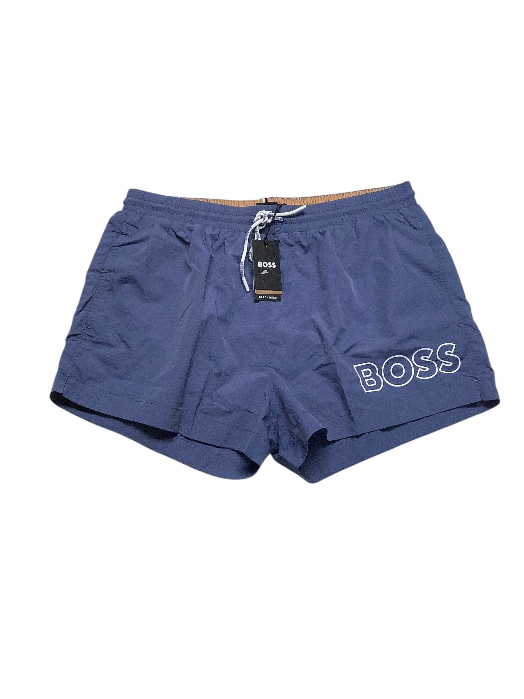 Hugo Boss Mens Regular fit Swim Trunks Swimwear XL Blue Solid