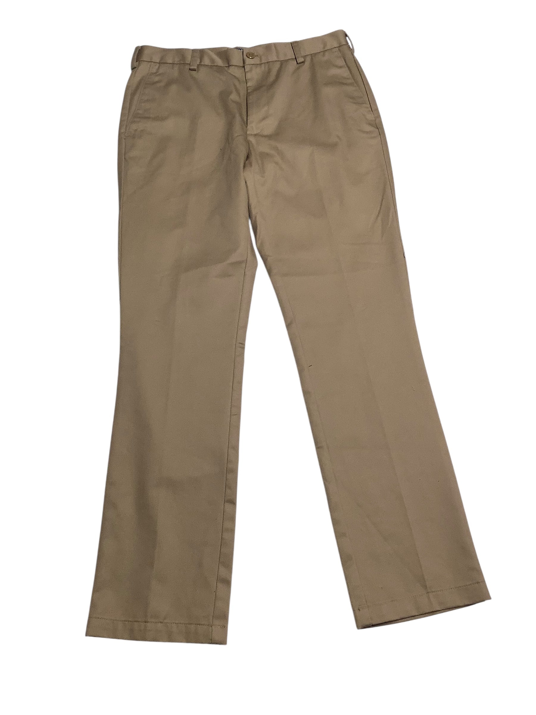 Izod Mens Straight fit Chinos Pants 38 / 34 Brown Solid Stretch