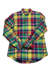 Polo Ralph Lauren Mens Classic Long Sleeve Button-Up Shirt Small Yellow Plaid
