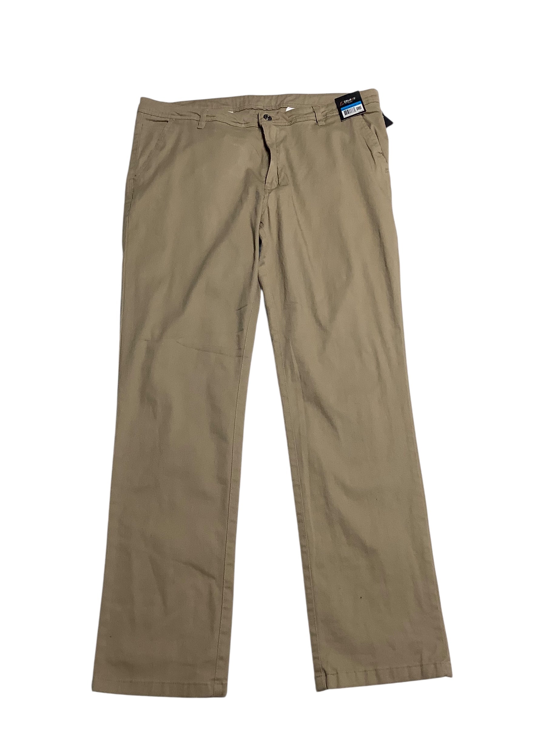 Galaxy Mens Regular fit Casual Pants 36 / 30 Brown Solid