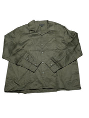 INC International Concepts Mens  fit Long Sleeve Button-Up Shirt XL Green Solid