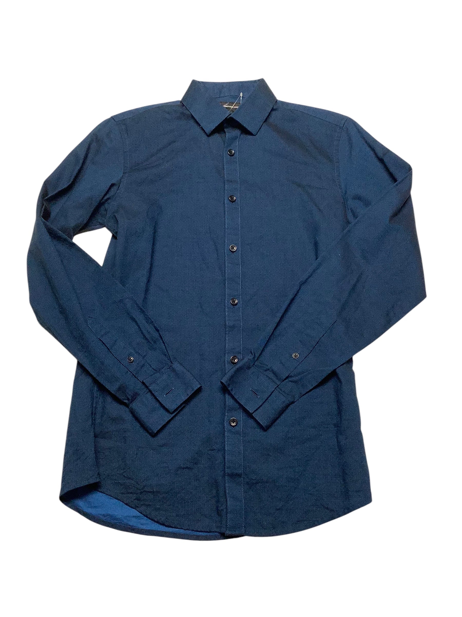 INC International Concepts Mens Slim fit Long Sleeve Button-Up Shirt XS Blue