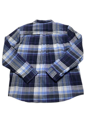 Bass Outdoor Mens Classic fit Long Sleeve Button-Up Shirt Large Blue Plaid