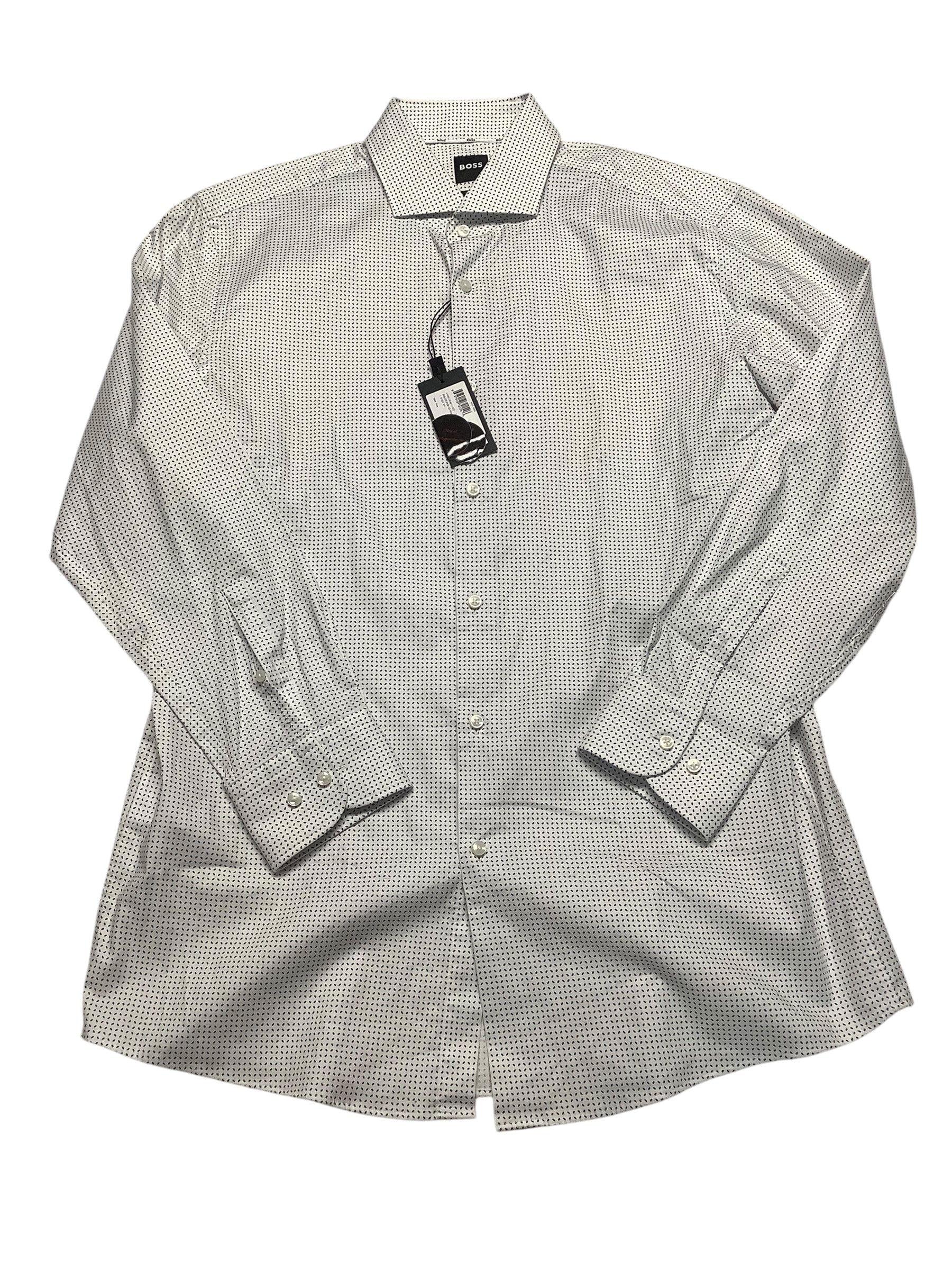 Hugo Boss Men Slim fit Dress Shirt Large 16.5 in 32-33 White
