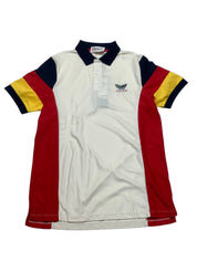AGTAWH Mens Regular fit Short Sleeve Colorblock Polo Shirt XL Beige Red Solid