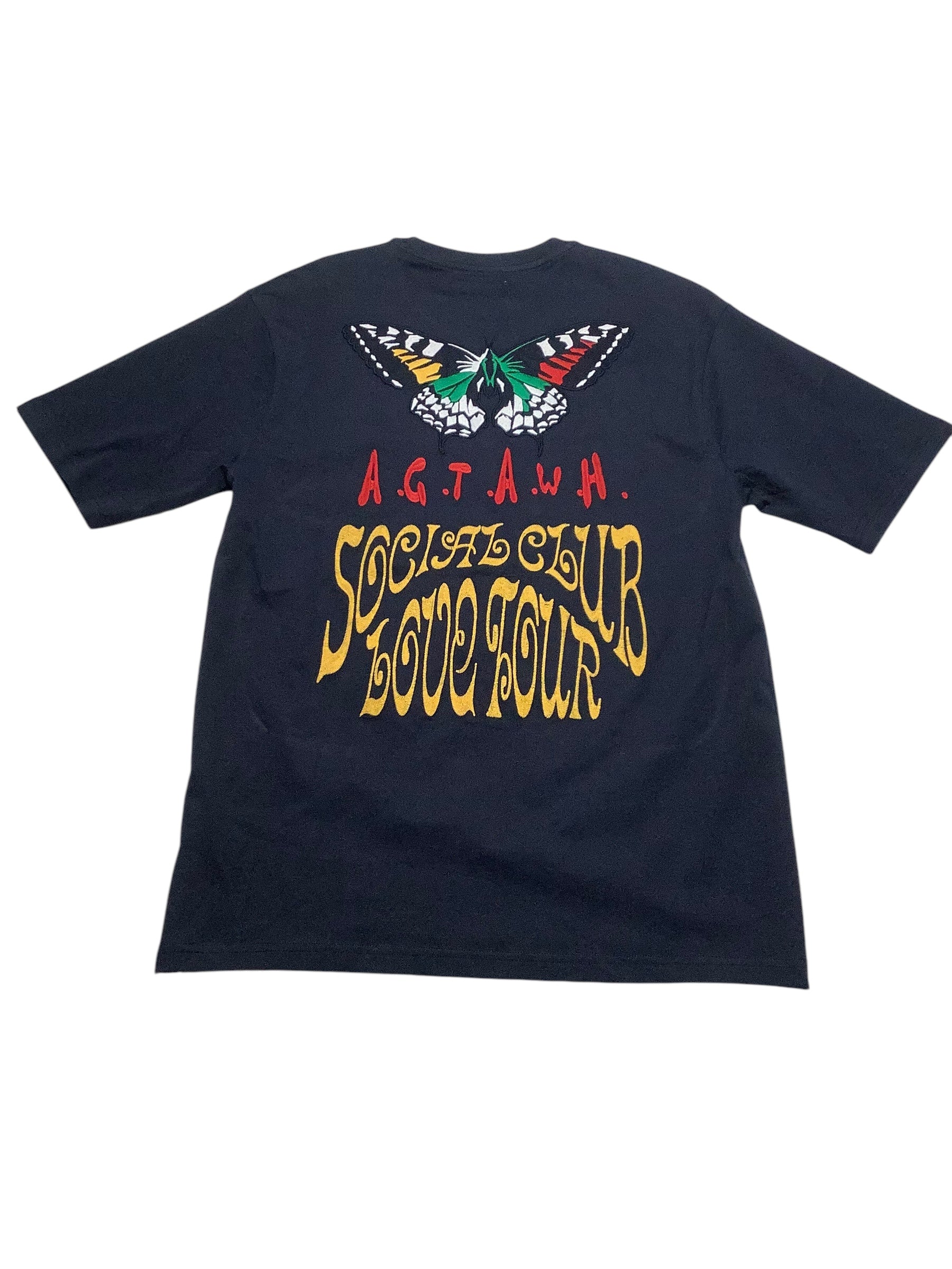 All Good Things Are Welcome Here Men  fit Short Sleeve T-Shirt Shirt Large Blue