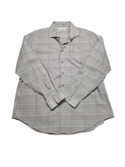 Calvin Klein Mens Slim fit Dress Shirt XL 17.5 in 34-35 Grey Plaid