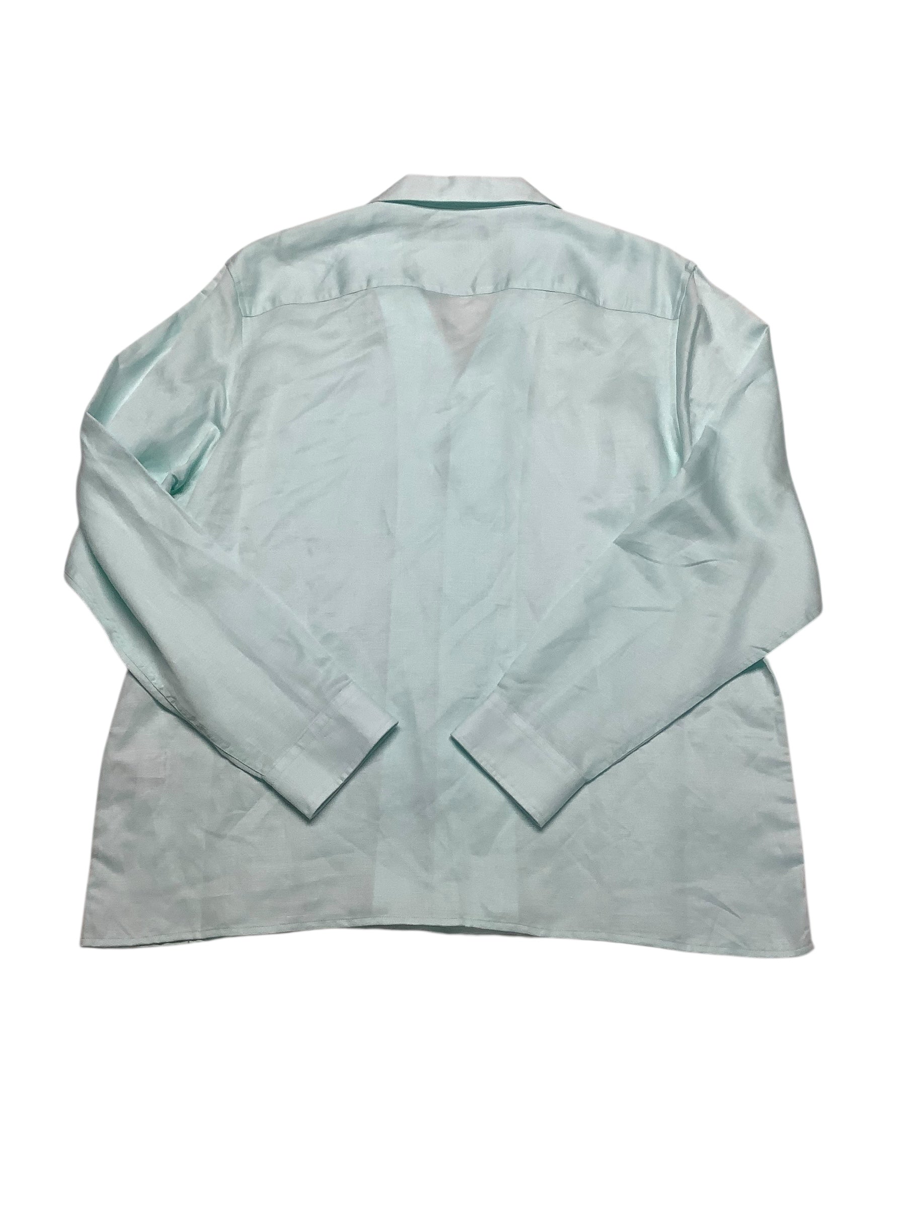 INC International Concepts Mens Regular fit Linen Button-Up Shirt Large Blu