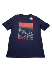 Puma Men  fit Short Sleeve T-Shirt Shirt Large Blue Solid