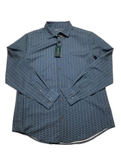 Perry Ellis Mens Regular fit Long Sleeve Button-Up Shirt Small Blue Stretch