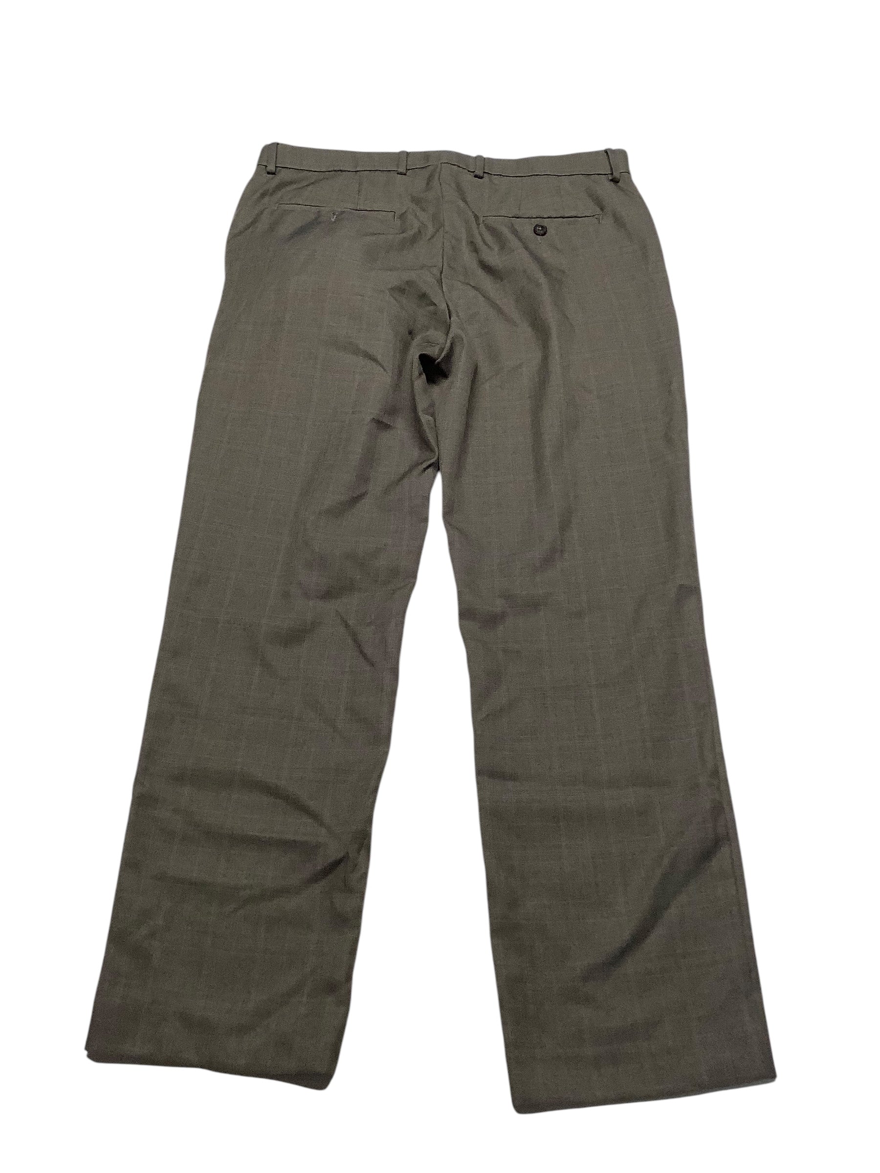 Perry Ellis Mens Classic fit Dress Pants 33 / 32 Brown Plaid