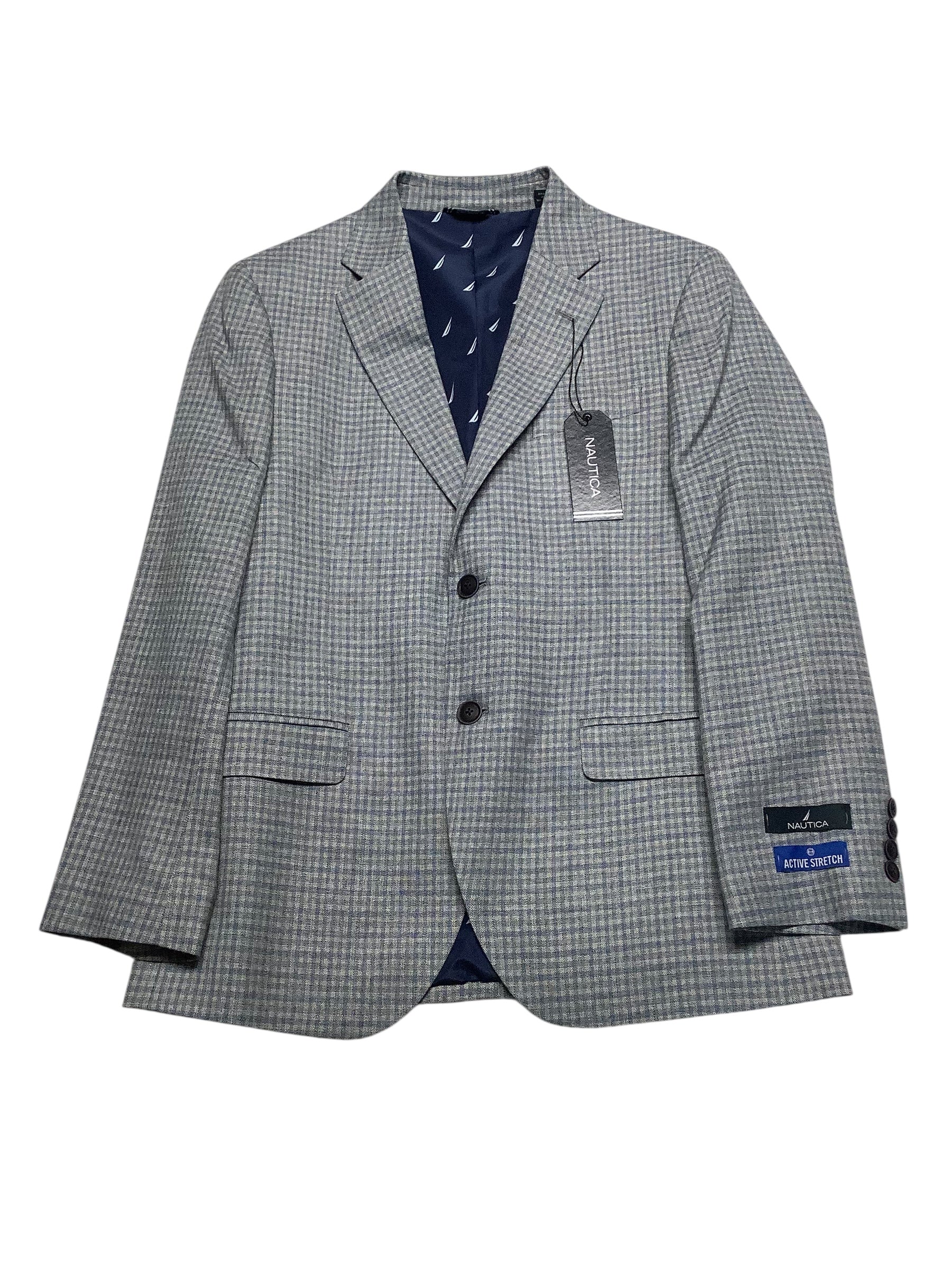 Nautica Mens Modern fit Sport Coat Blazer 40 S Blue Check