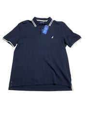 Nautica Mens Regular fit Short Sleeve Polo Shirt Small Blue Solid