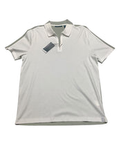 Perry Ellis Mens Classic fit Short Sleeve Polo Shirt Large White Solid Stretch