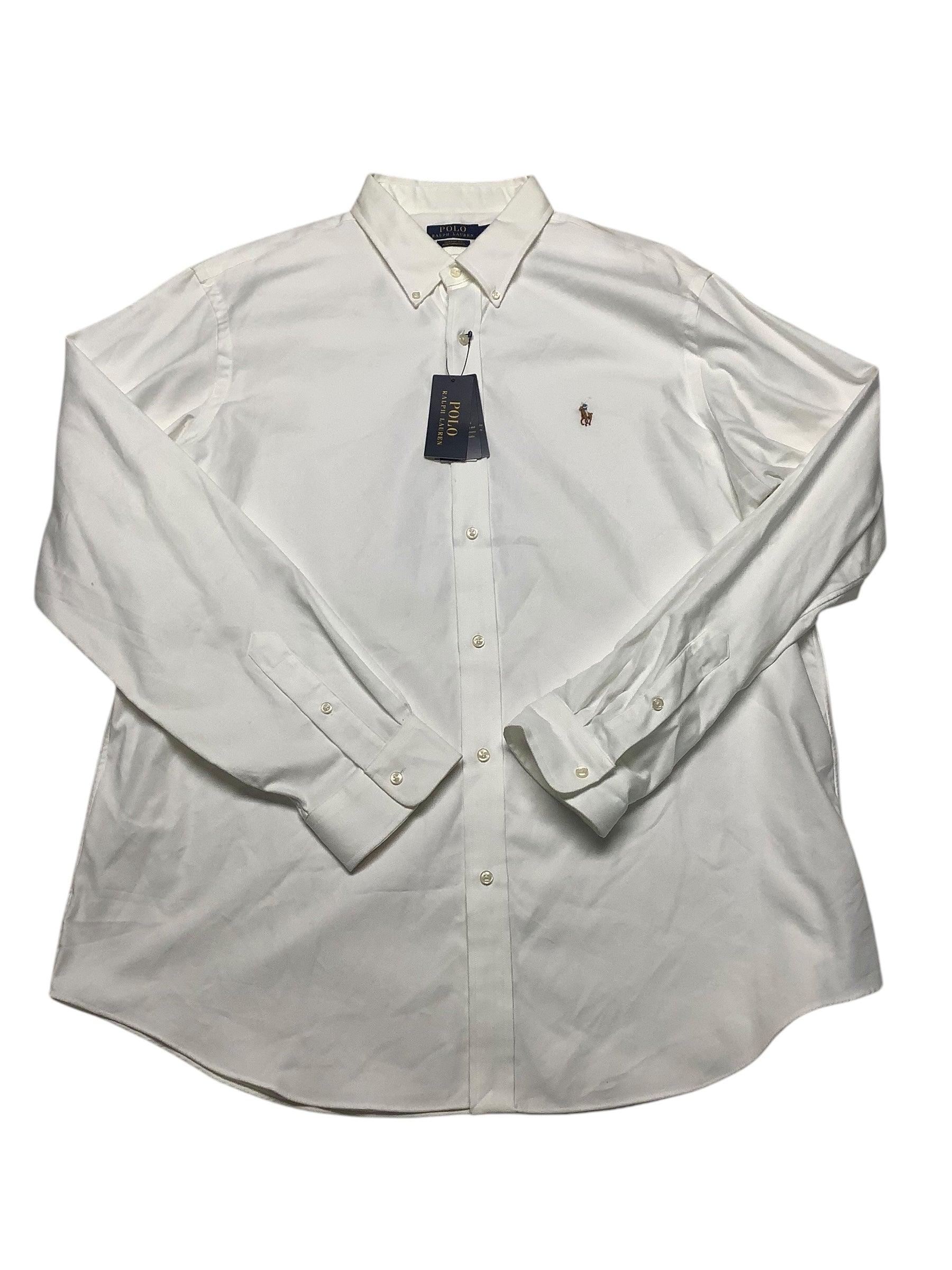 Polo Ralph Lauren Mens Classic fit Long Sleeve Button-Up Shirt XXL White Stretch