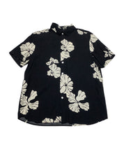 Perry Ellis Mens Regular fit Short Sleeve Button-Up Shirt Medium Black Floral