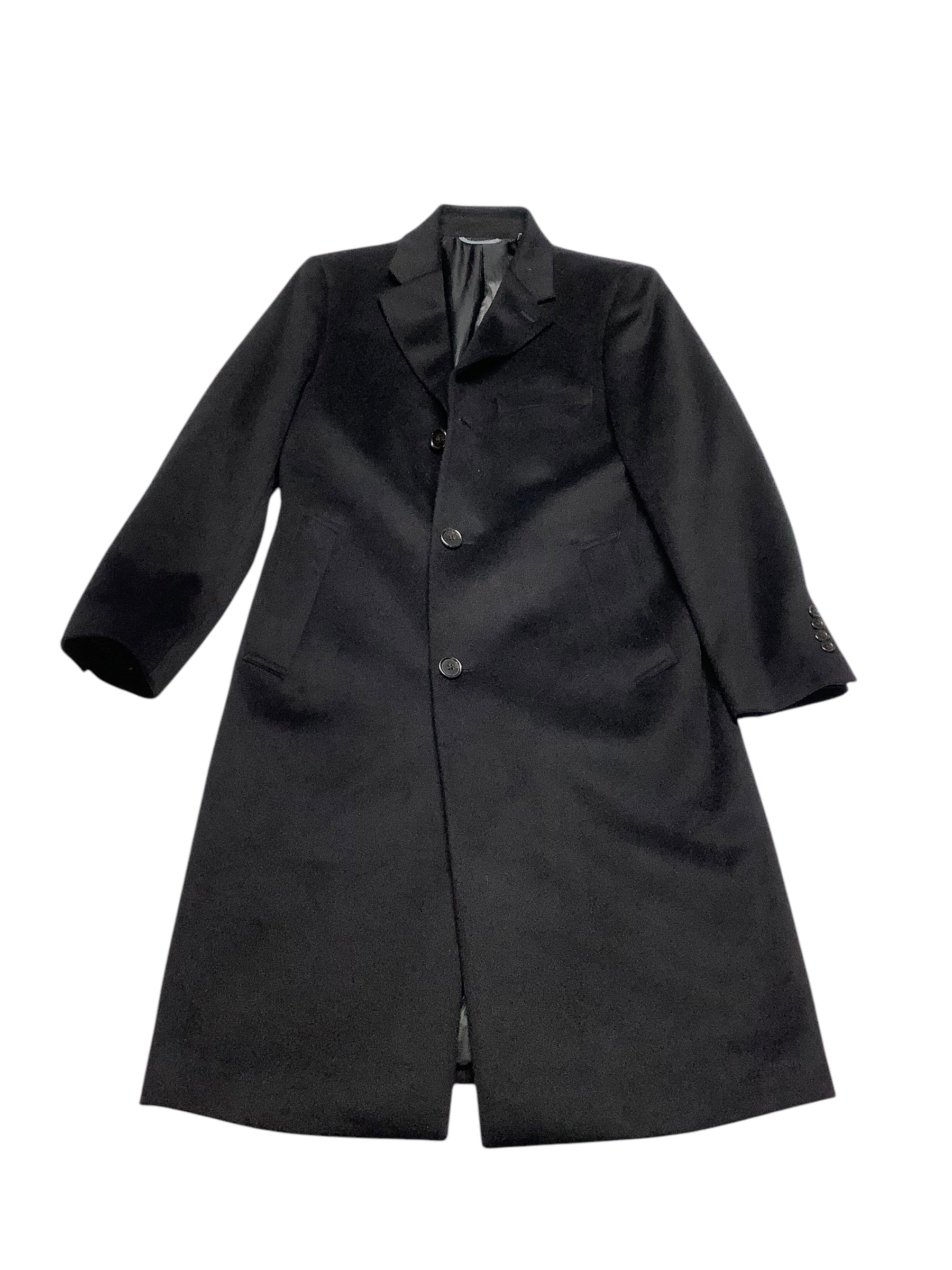 Michael Kors Mens Wool Cashmere Overcoat Coat 36S Black Solid