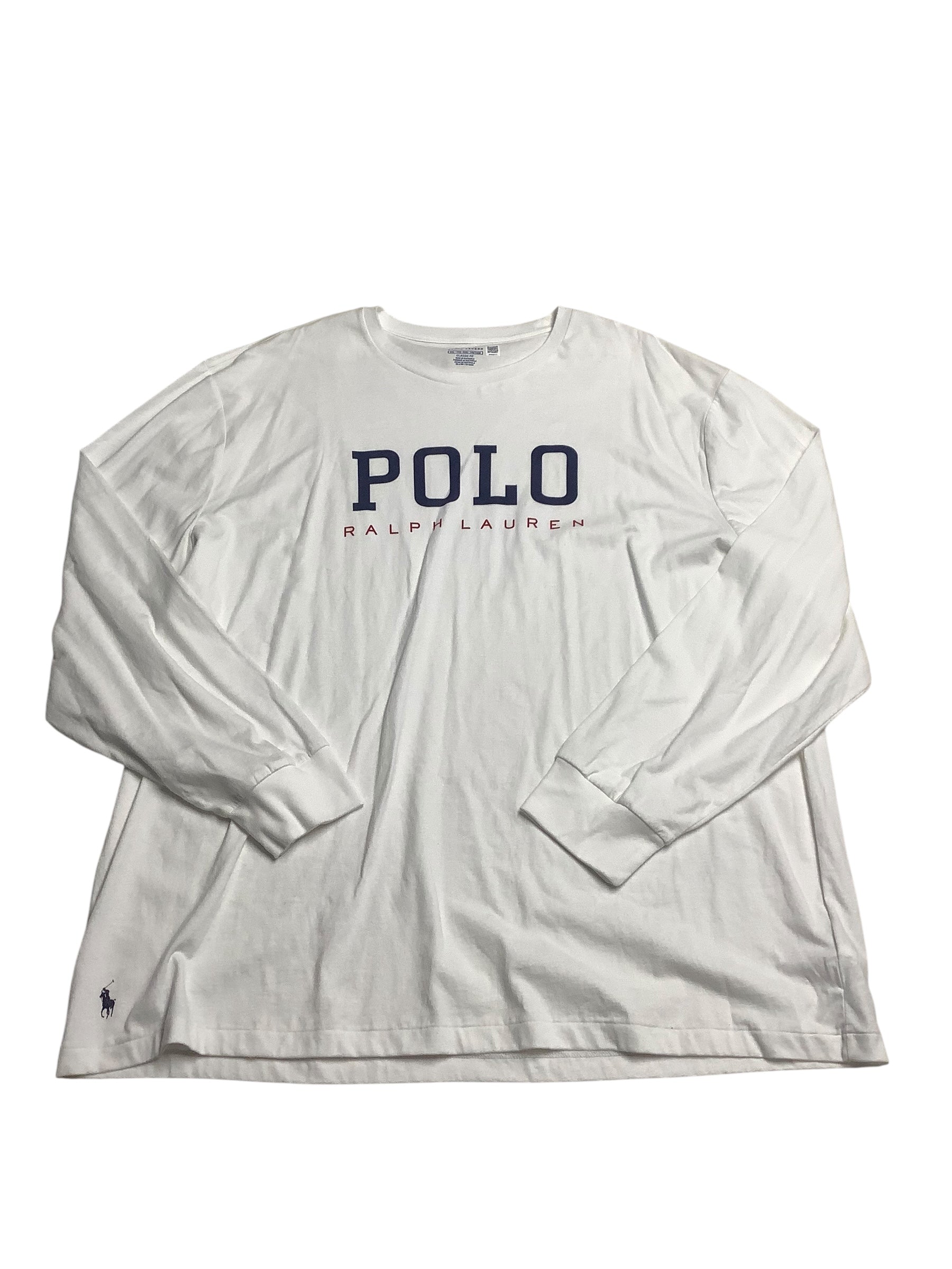 Polo Ralph Lauren Mens Classic fit Long Sleeve T-Shirt Shirt XXL White Solid