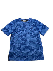 PGA Tour Mens Regular fit Short Sleeve Golf Shirt Small Blue Camouflage