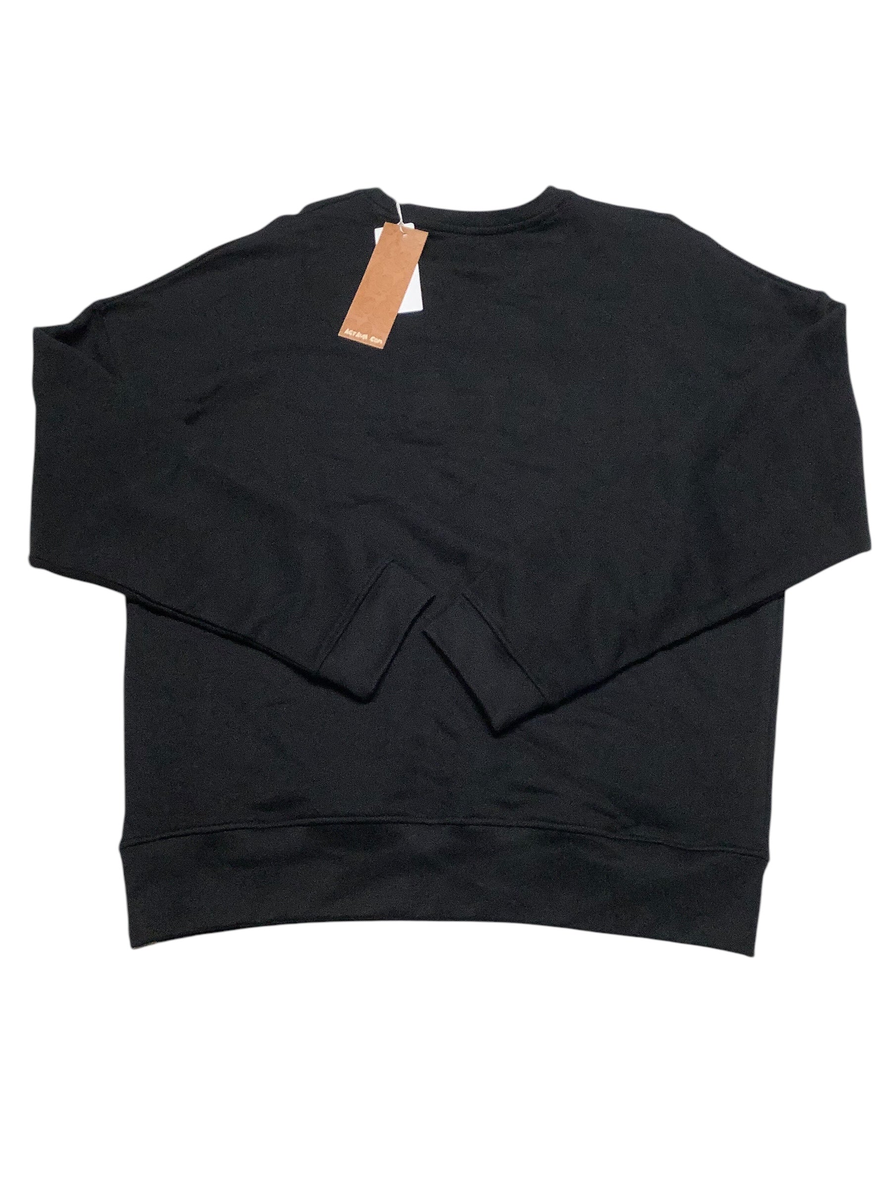 AGTAWH Men Regular fit Long Sleeve Crewneck Sweatshirt Medium Black Solid