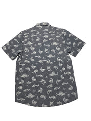 Salt Life Mens Regular fit Short Sleeve Button-Up Shirt Small Grey