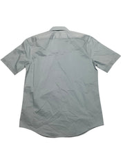 Van Heusen Mens Slim fit Short Sleeve Button-Up Shirt Medium Blue Solid Stretch