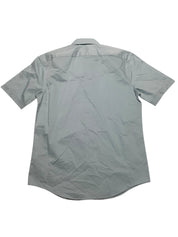 Van Heusen Mens Slim fit Short Sleeve Button-Up Shirt Small Green Solid Stretch