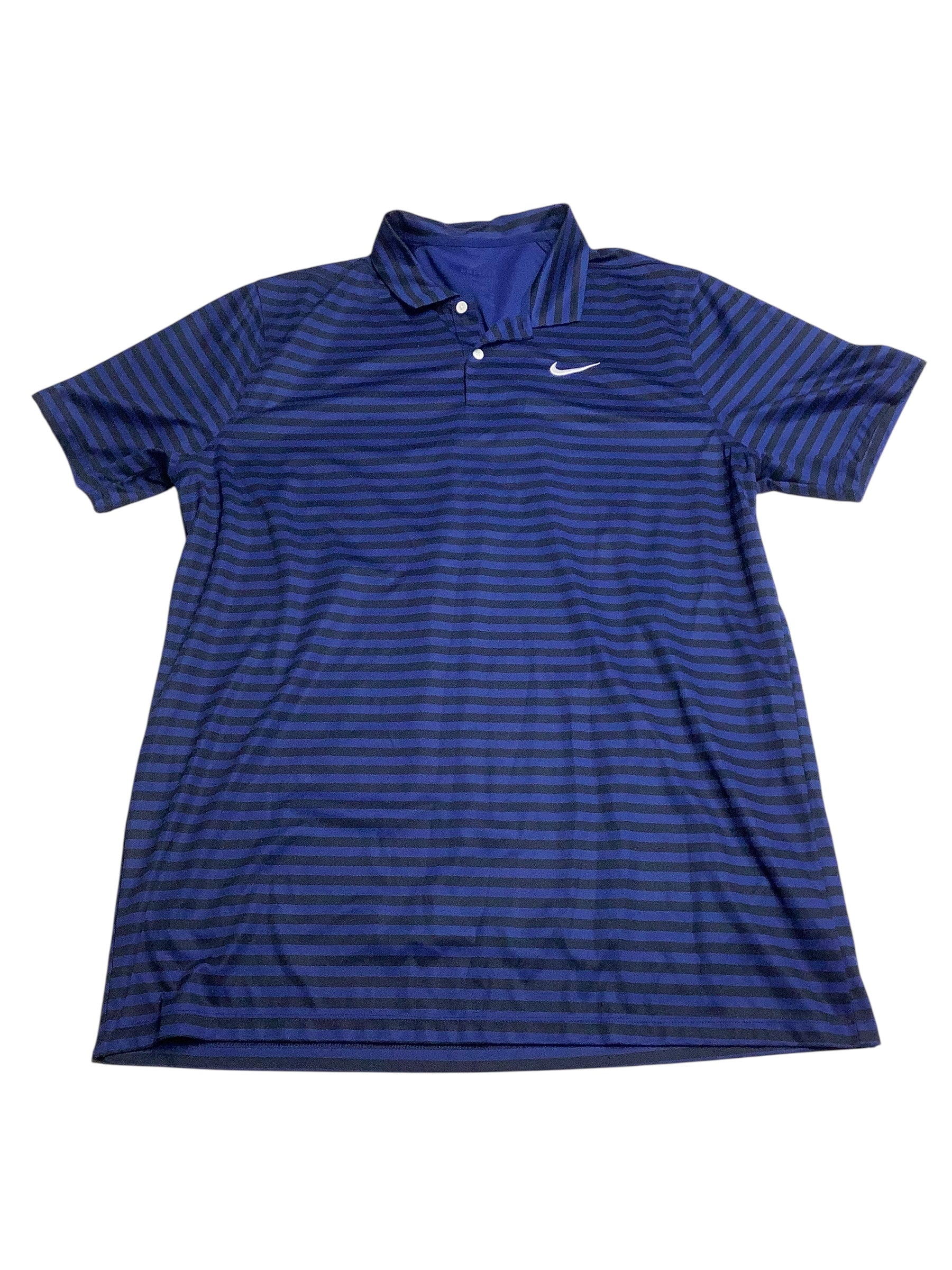 Nike Mens Regular fit Short Sleeve Polo Shirt XL Blue Striped