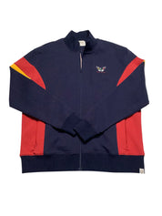 Agtawh Mens Regular fit Long Sleeve Full Zip Sweatshirt Medium Blue Red