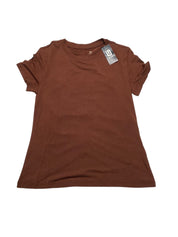 ID Ideology Women Relaxed fit Short Sleeve T-Shirt Shirt Small Brown Solid