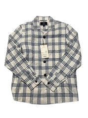 Matinque Mens Button Up Shirt Jacket Coat Small White Check