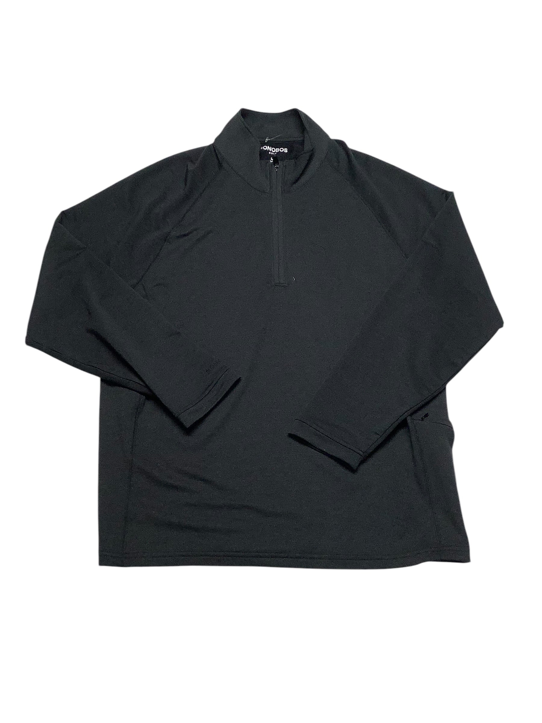 Bonobos Golf Mens Regular fit Quarter zip Sweatshirt Large Black Solid