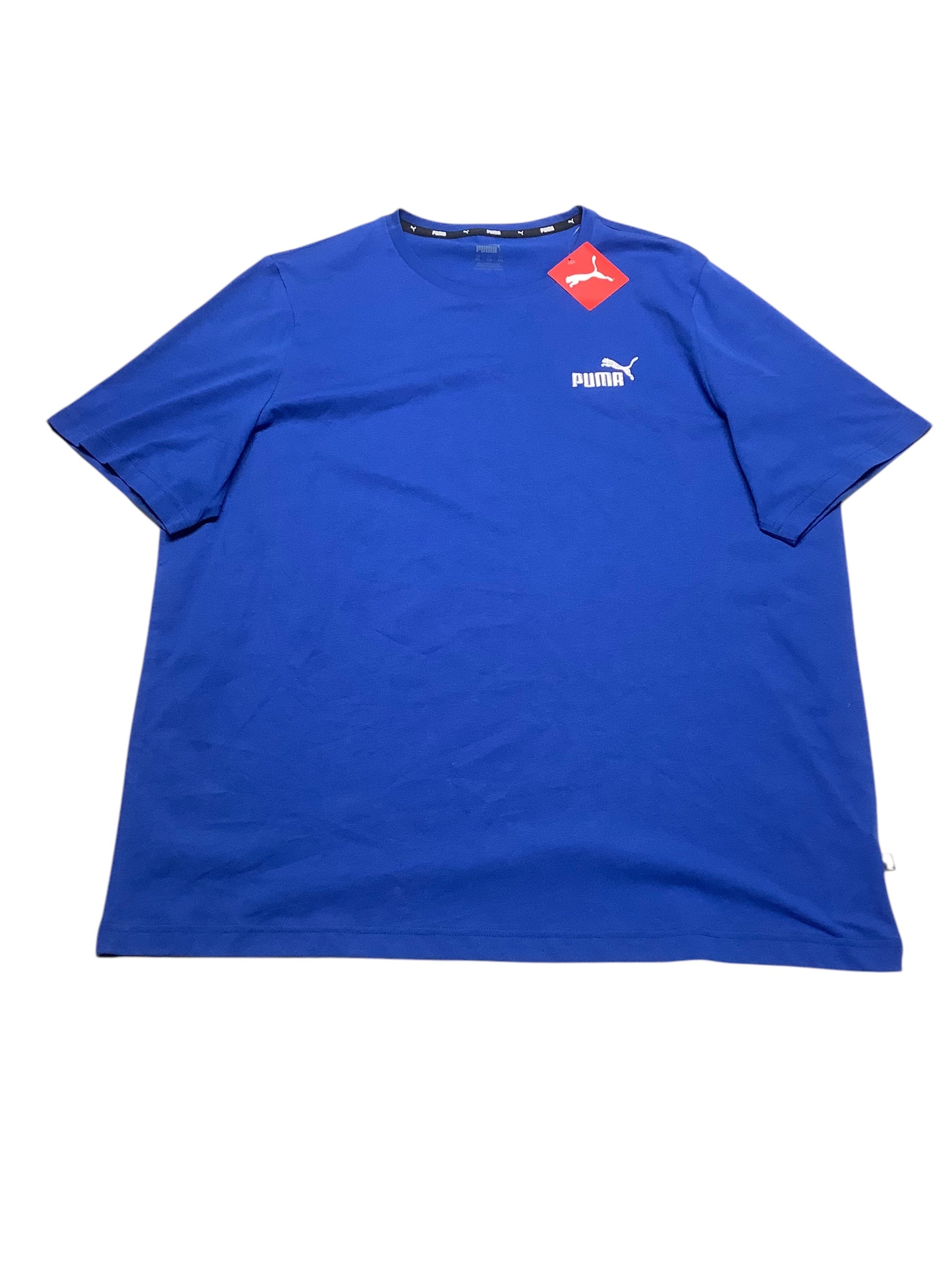 Puma Men Regular fit Short Sleeve T-Shirt Shirt XXL Blue Solid