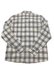 Matinque Mens Button Up Shirt Jacket Coat Small White Check