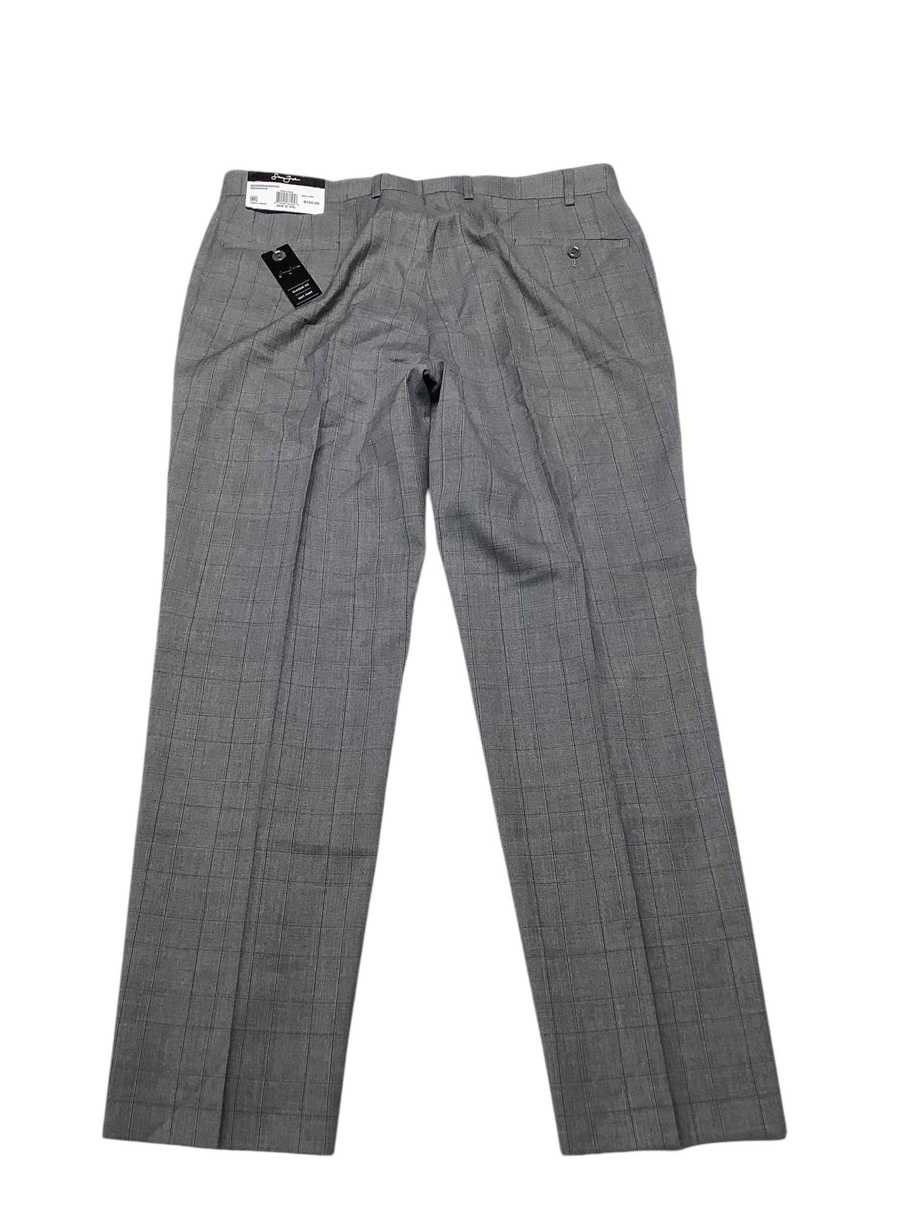 Sean John Mens Regular fit Dress Pants Pants 36 / 30 Grey Plaid