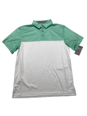PGA TOUR Mens Athletic fit Short Sleeve Polo Shirt Small Green White