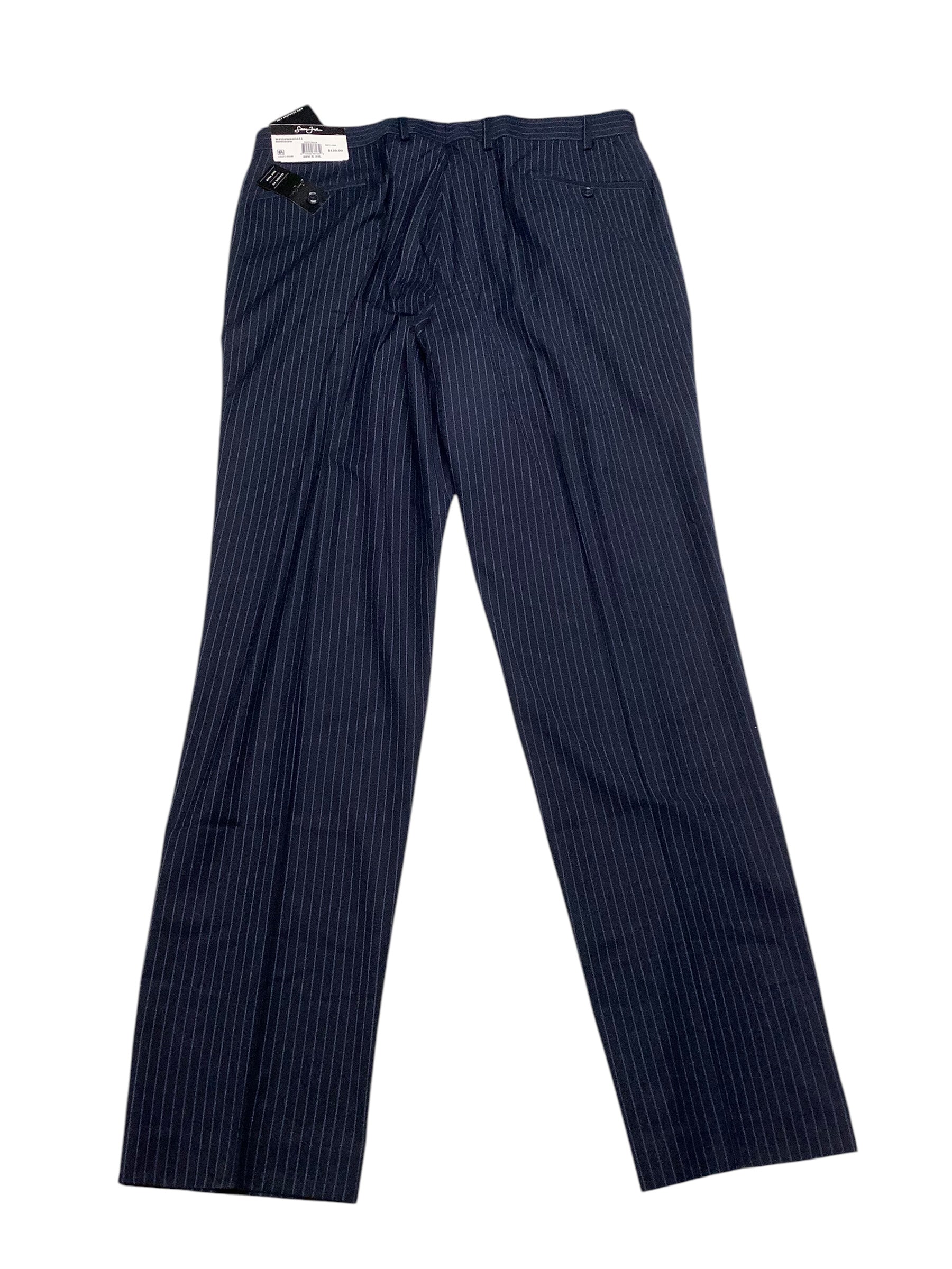 Sean John Mens Regular fit Dress Pants Pants 38 / 34 Blue Striped