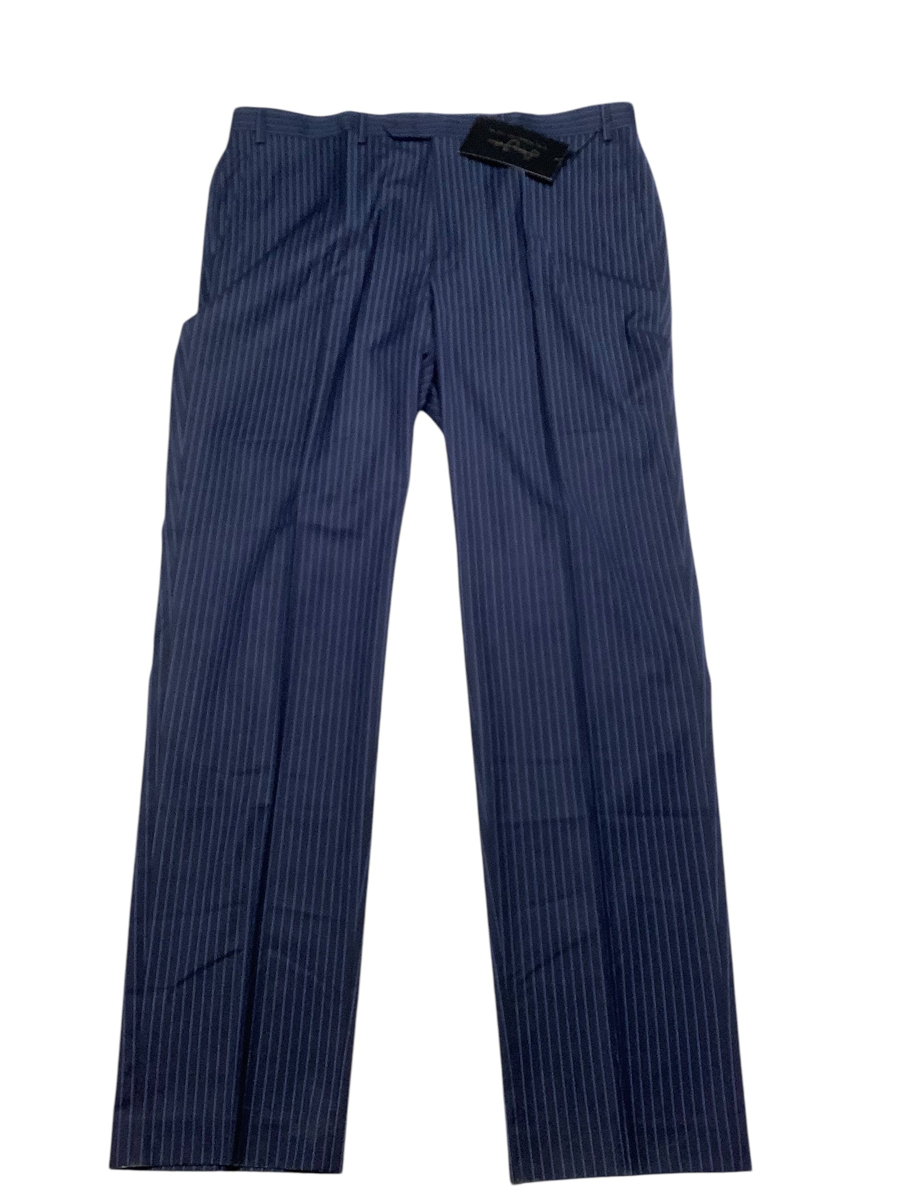 Sean John Mens Regular fit Dress Pants Pants 38 / 34 Blue Striped