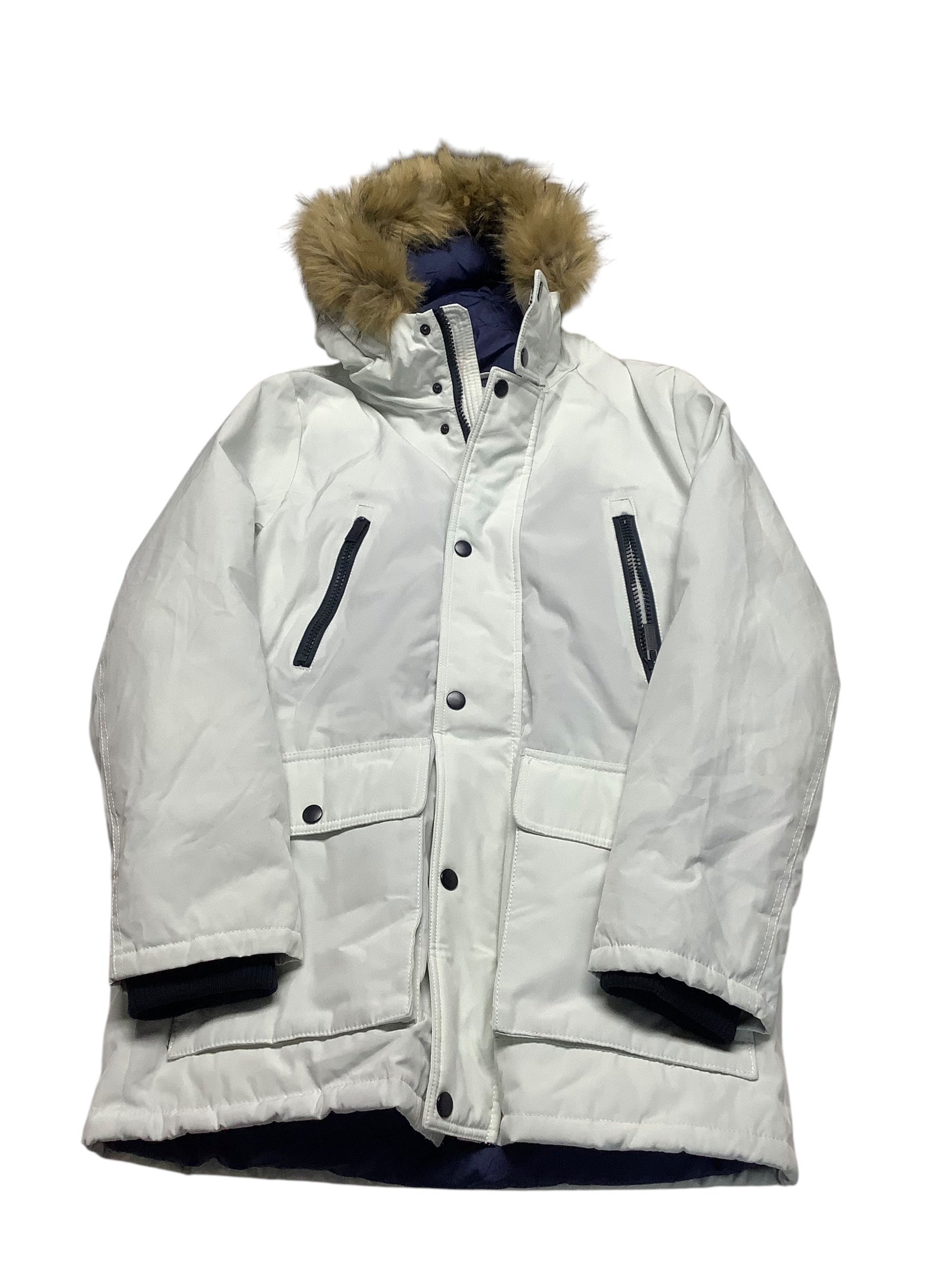 Club Room Mens Parka Coat Small White Solid
