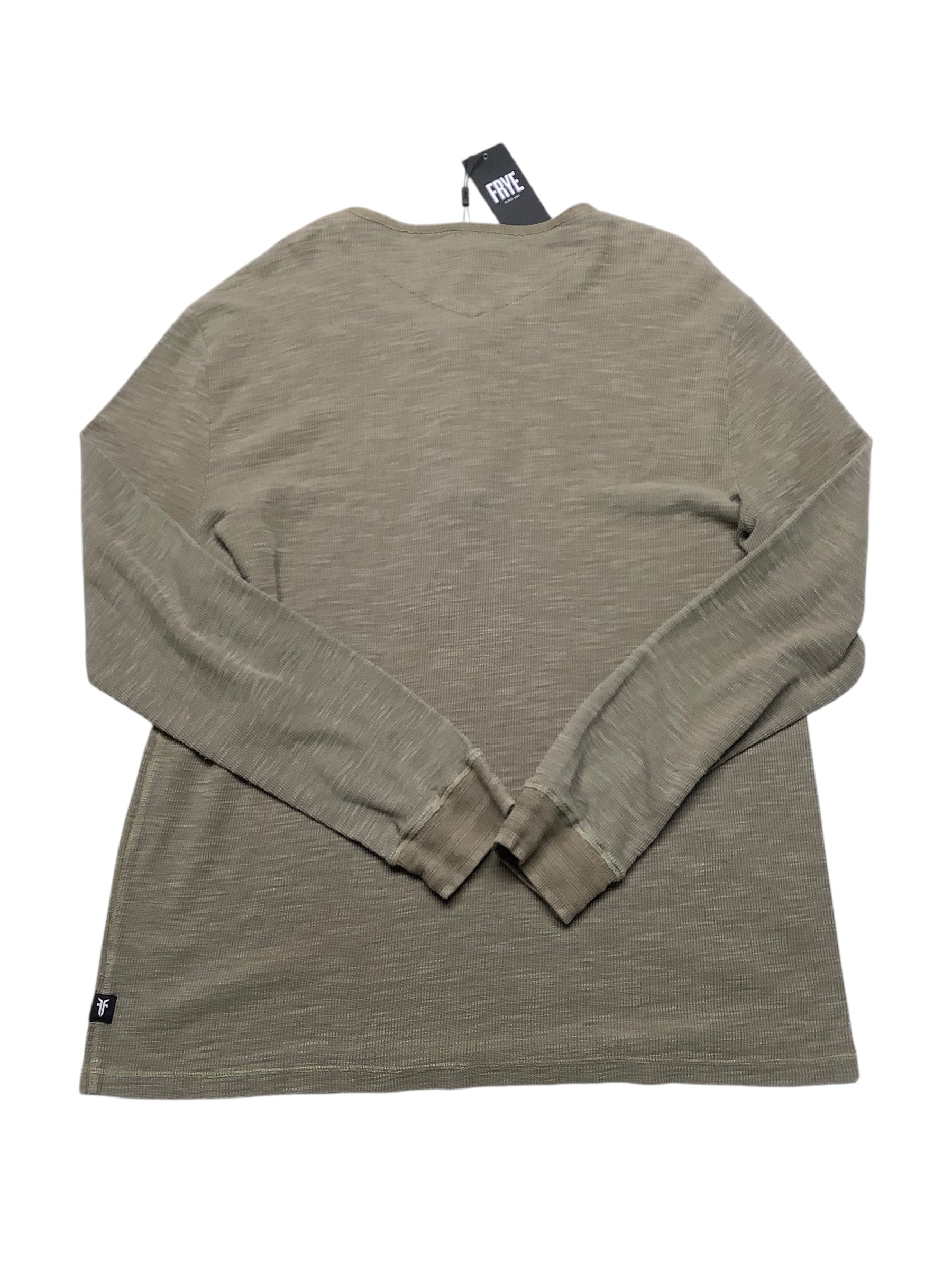 Frye Mens Regular fit Long Sleeve Henley Shirt XXL Brown Solid