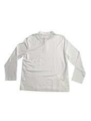 Perry Ellis Mens Long Sleeve Jacquard Quarter Zip Polo Shirt Bright White XL