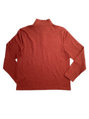 Perry Ellis Mens Waffle Knit Quarter Zip Sweater Fired Brick Red XL