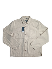 Perry Ellis Mens Button Down Shacket Coat Jacket Beige Large