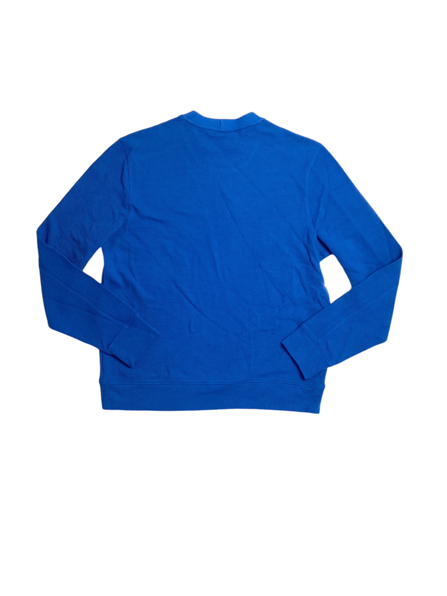 Perry Ellis Mens Crewneck Long Sleeve Waffle T Shirt Royal Blue  Medium