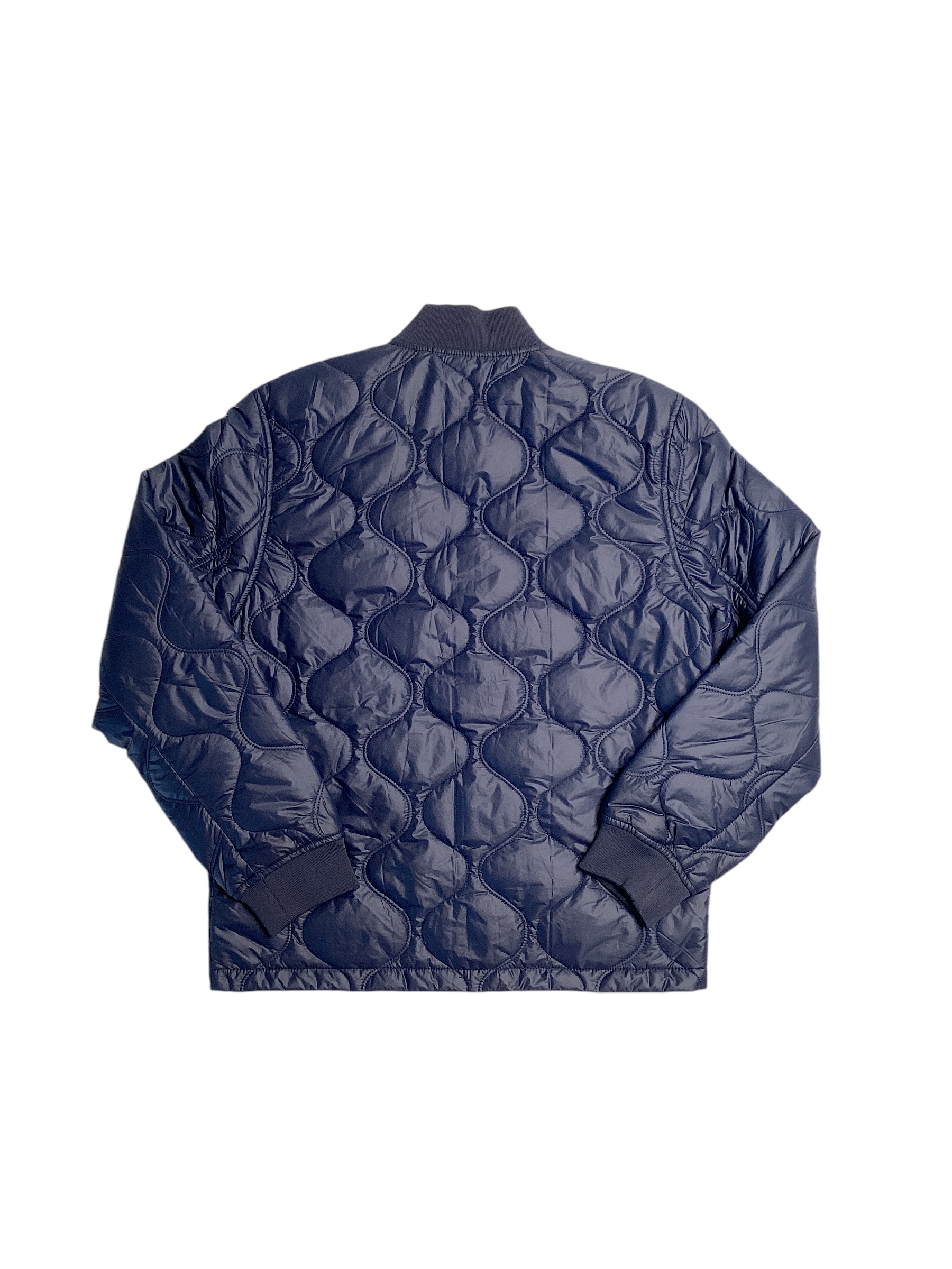 Perry Ellis Men's Shadow Onion Quilted Full Zip Jacket Dark Sapphire Blue Small