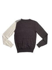 Perry Ellis Mens V Neck Sweater Grey Black White XLarge