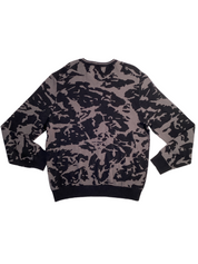 Perry Ellis Men's Jacquard Camo Crewneck Sweater Black XL