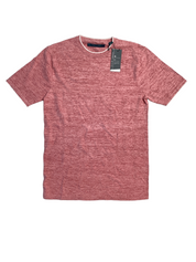 Perry Ellis Mens Space Dyed Short Sleeve T Shirt Wild Rose 2XL