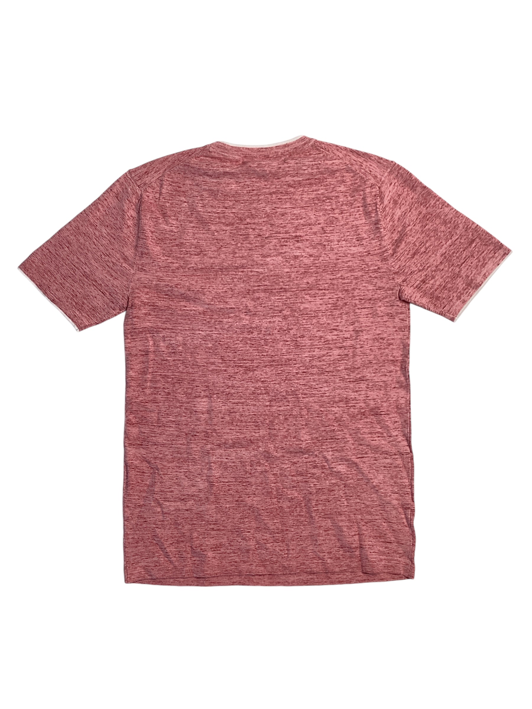 Perry Ellis Men's Space Dyed Short Sleeve Crewneck T Shirt Wild Rose Red 2XL